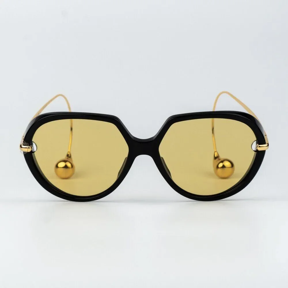 Bottega Veneta Men Sunglasses Black Gold Yellow BV1436S 001 BRAND NEW